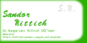 sandor mittich business card